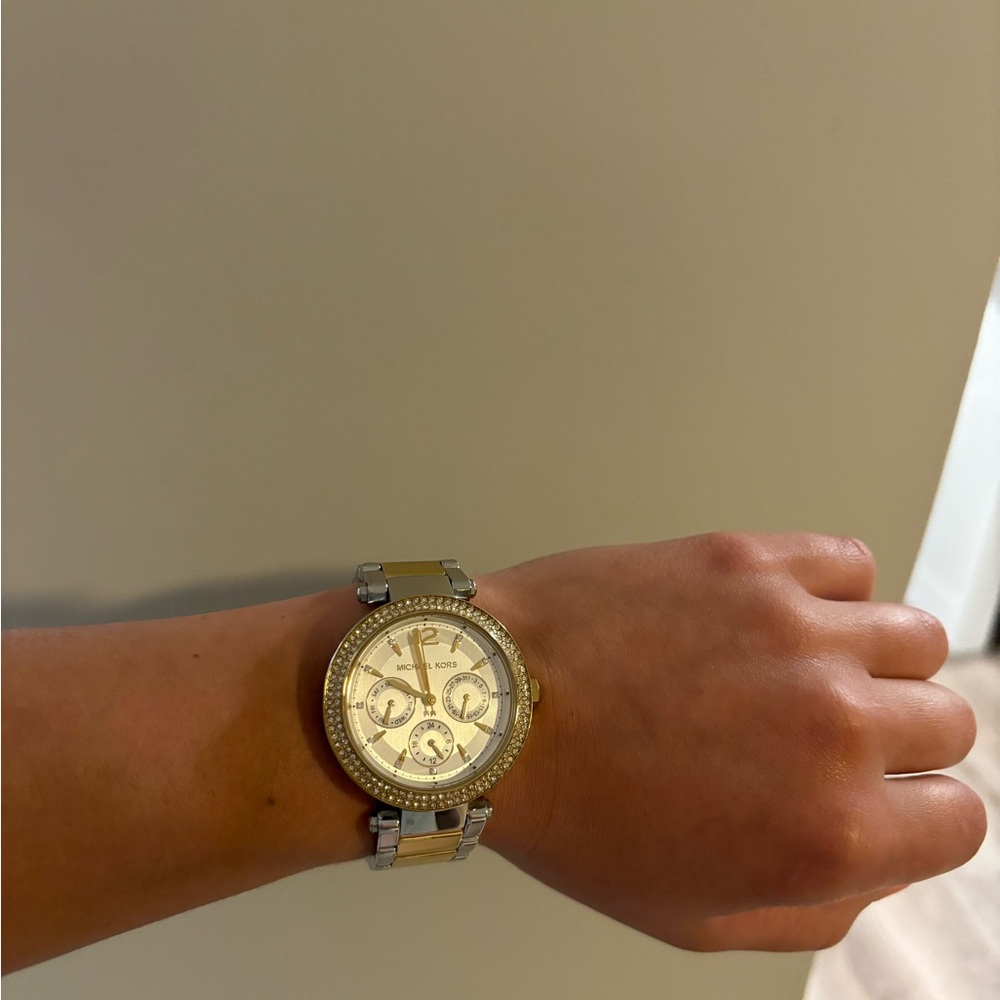 Micheal Kors mixed metal watch with diamonds